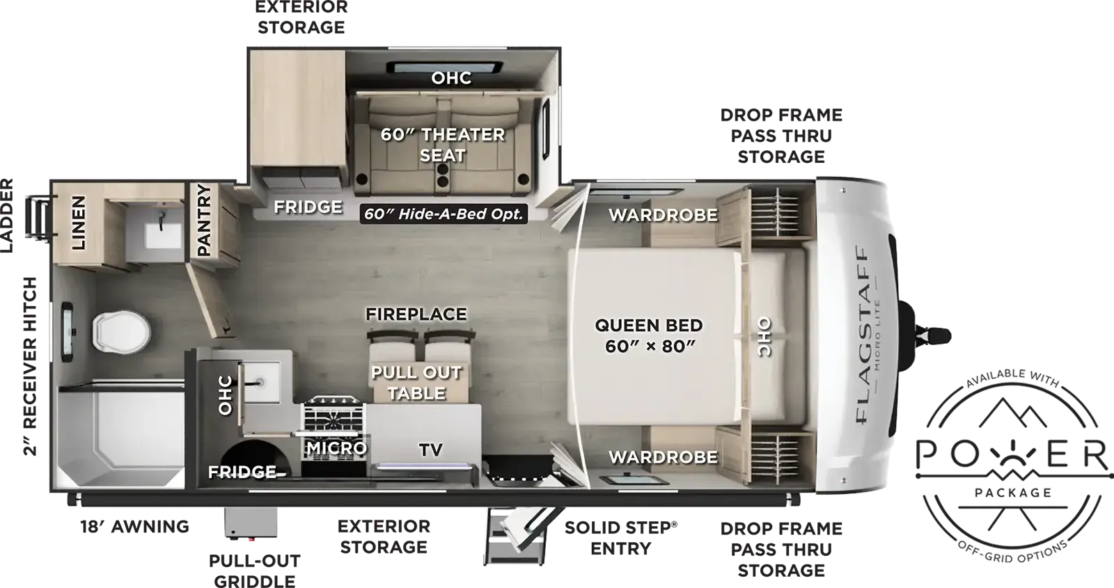 Floorplan of 2027 Forest River Flagstaff Micro Lite 22LKS