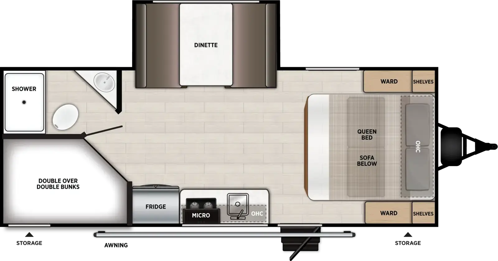 Floorplan of 2027 Forest River Salem FSX 178BH