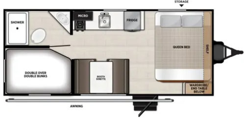 Floorplan of 2027 Forest River Salem FSX LE 174DBLE
