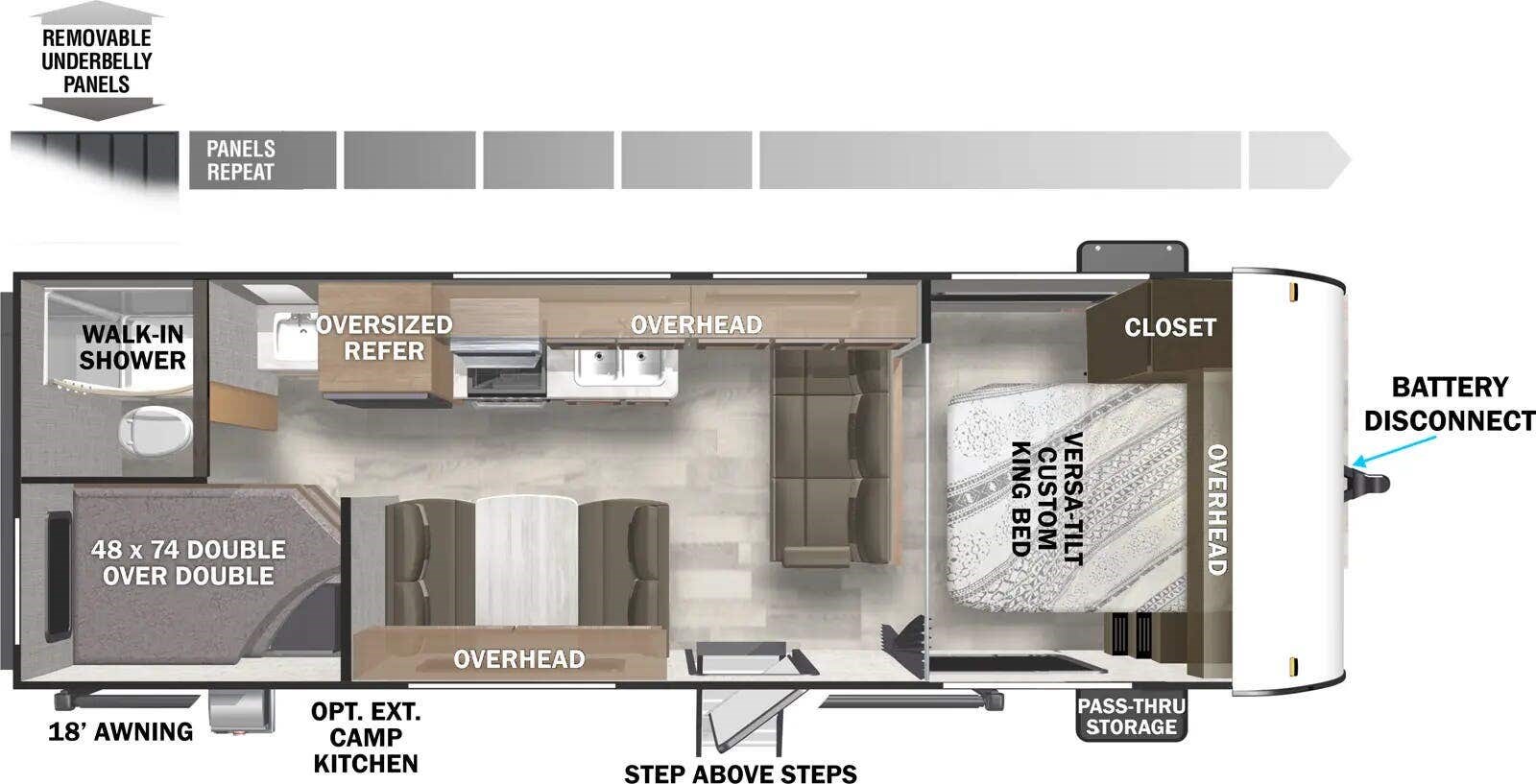 Floorplan of 2025 Forest River Salem Cruise Lite 261BHXL