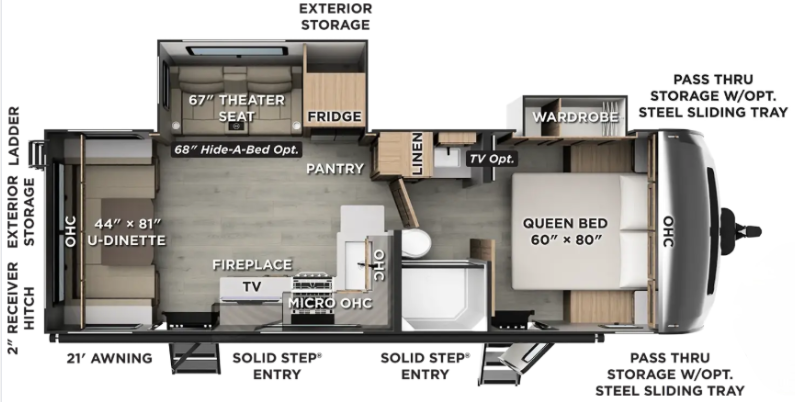 Floorplan of 2027 Forest River Flagstaff Super Lite 26SRD