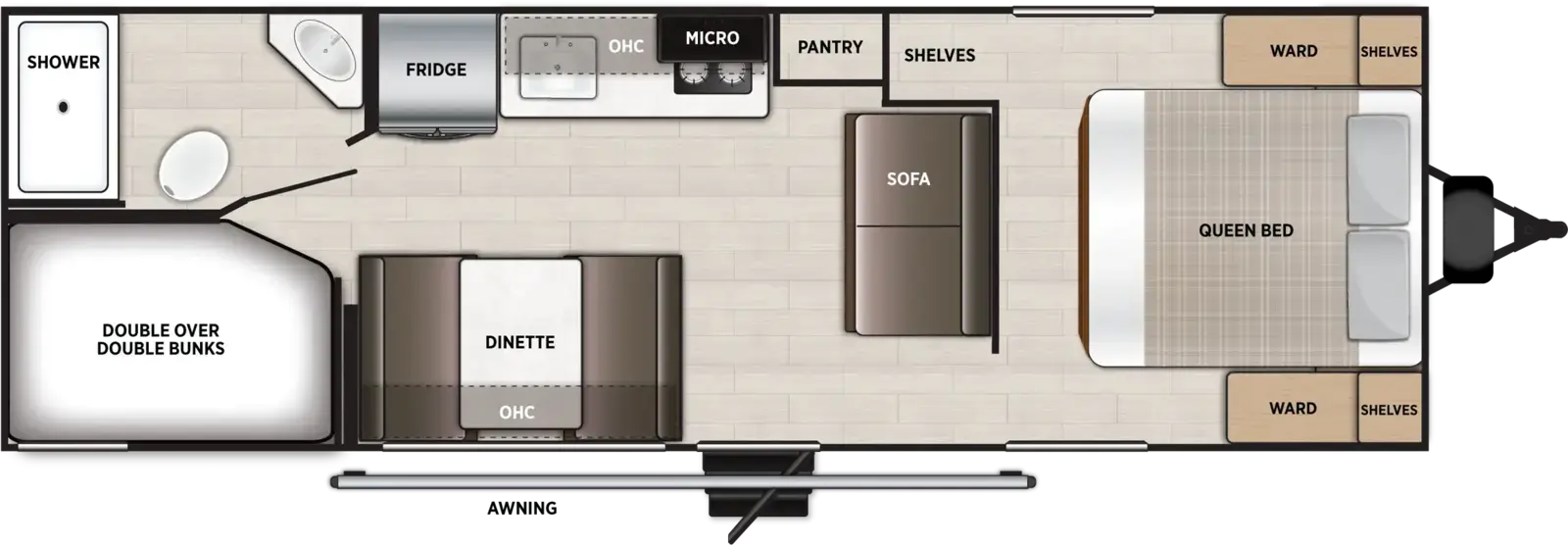 Floorplan of 2027 Forest River Salem FSX 260BHLE