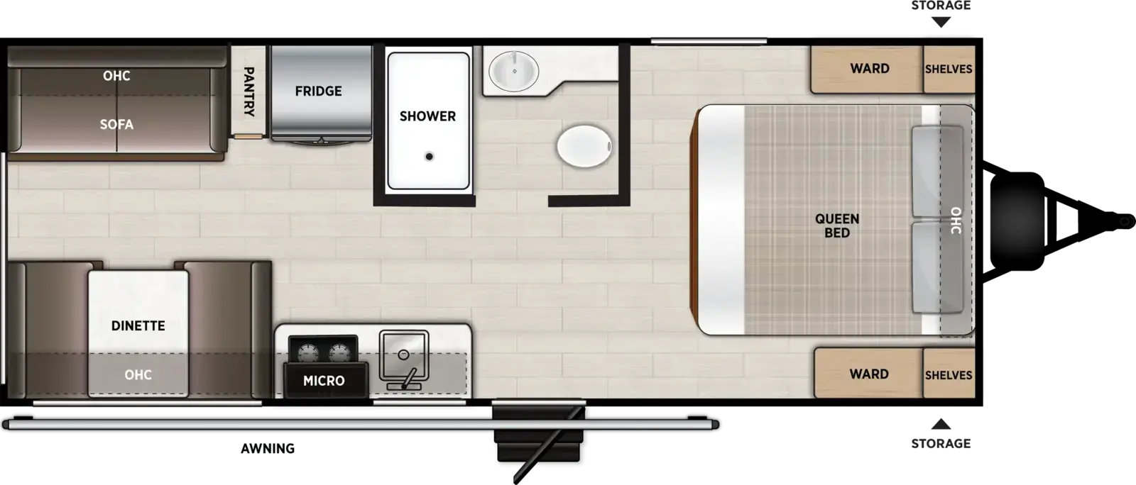 Floorplan of 2027 Forest River Salem FSX 230RDLE