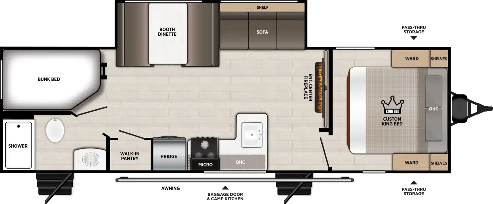 Floorplan of 2027 Forest River Salem Cruise Lite 263BHXL