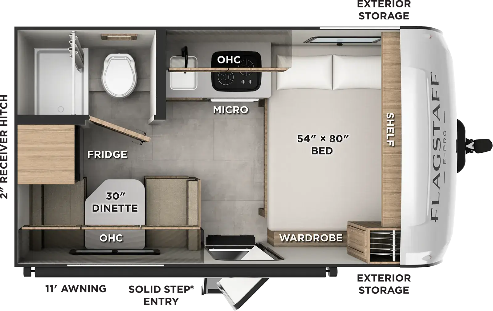 Floorplan of 2027 Forest River Flagstaff E-Pro LE E131DLE