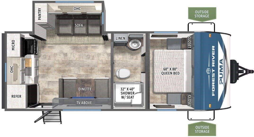 Floorplan of 2027 Forest River Puma 227RK
