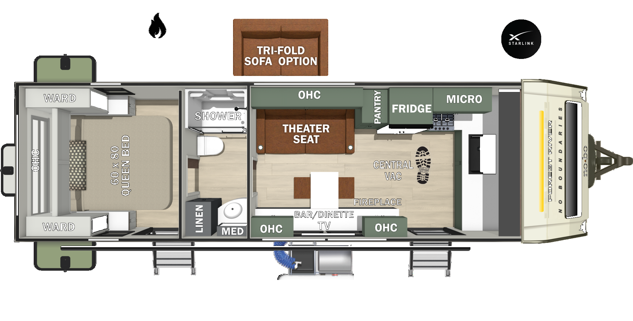 2027 Forest River No Boundaries Beast Mode NB21.1MB - New Travel Trailer For Sale by Hometown RV LLC in Brockway, Pennsylvania features Refrigerator (12V), Heated Water Tank, Detachable Power Cord, Slam Latch Baggage Doors, Pass Thru Storage
