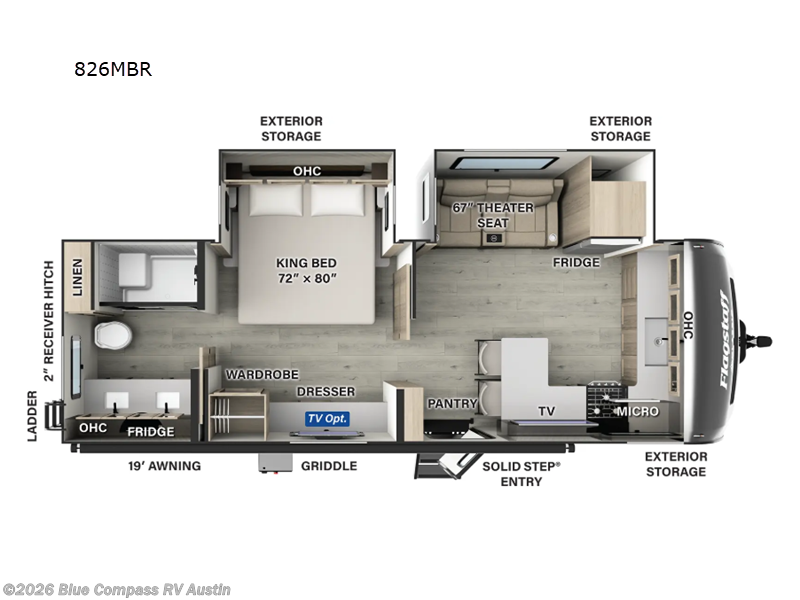 2025 Forest River Flagstaff Classic 826MBR - New Travel Trailer For Sale by Blue Compass RV Austin in Buda, Texas features Slideout
