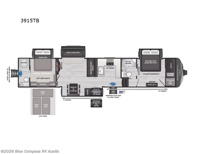 2025 Keystone Montana 3915TB - New Fifth Wheel For Sale by Blue Compass RV Austin in Buda, Texas features Slideout