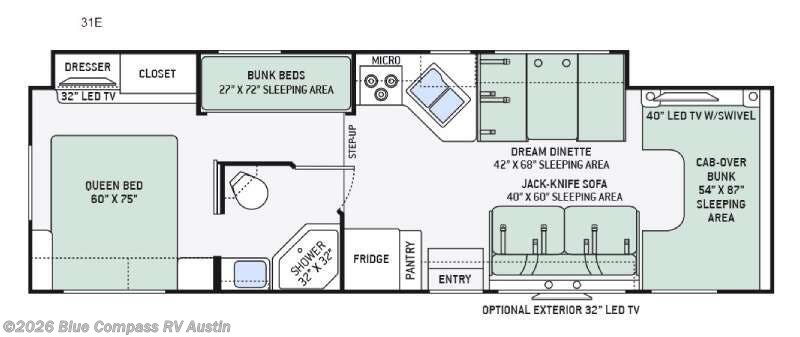 2016 Thor Motor Coach Four Winds 31E Bunkhouse - Used Class C For Sale by Blue Compass RV Austin in Buda, Texas features Slideout