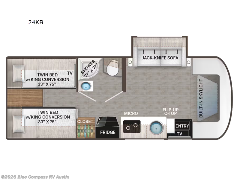 2026 Thor Motor Coach Compass AWD 24KB - New Class B+ For Sale by Blue Compass RV Austin in Buda, Texas features Slideout