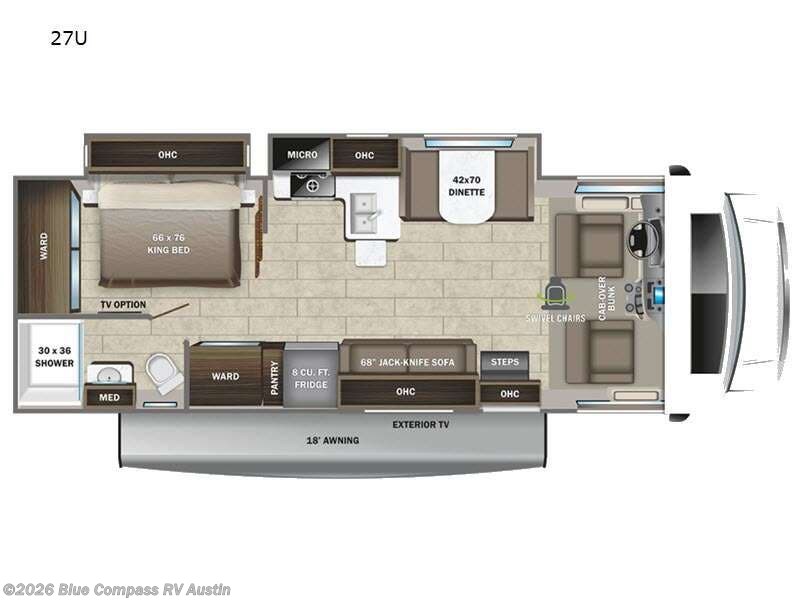 2023 Entegra Coach Odyssey 27U - Used Class C For Sale by Blue Compass RV Austin in Buda, Texas features Slideout