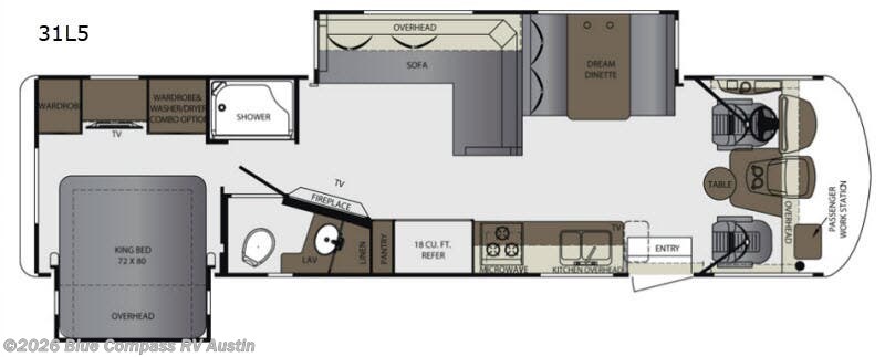 2018 Forest River Georgetown 5 Series 31L5 - Used Class A For Sale by Blue Compass RV Austin in Buda, Texas features Slideout