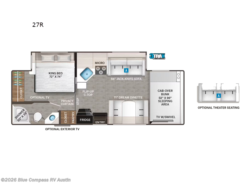 2024 Thor Motor Coach Chateau 27R - Used Class C For Sale by Blue Compass RV Austin in Buda, Texas features Slideout