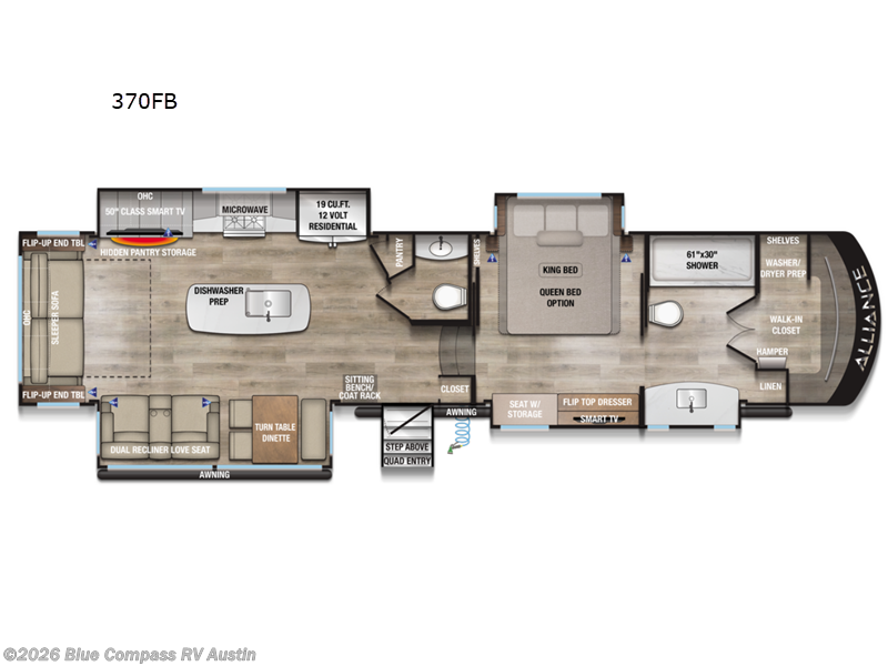 2026 Alliance RV Paradigm 370FB - New Fifth Wheel For Sale by Blue Compass RV Austin in Buda, Texas features Slideout