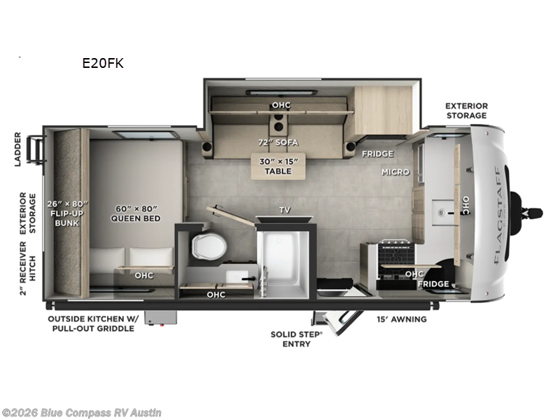 2026 Forest River Flagstaff E-Pro E20FK - New Travel Trailer For Sale by Blue Compass RV Austin in Buda, Texas features Slideout