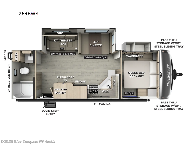 2026 Forest River Flagstaff Super Lite 26RBWS - New Travel Trailer For Sale by Blue Compass RV Austin in Buda, Texas features Slideout