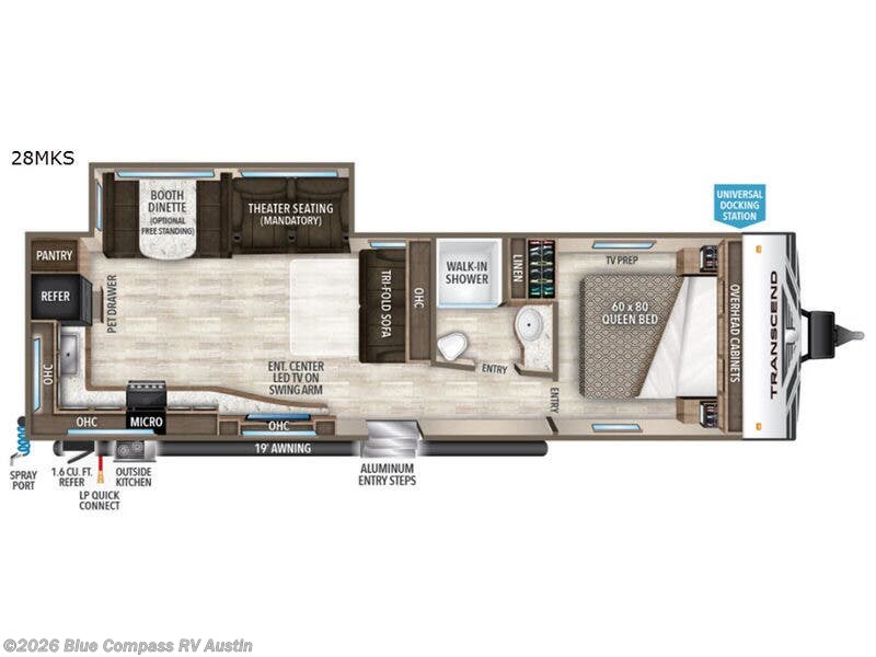 2019 Grand Design Transcend 28MKS - Used Travel Trailer For Sale by Blue Compass RV Austin in Buda, Texas features Slideout