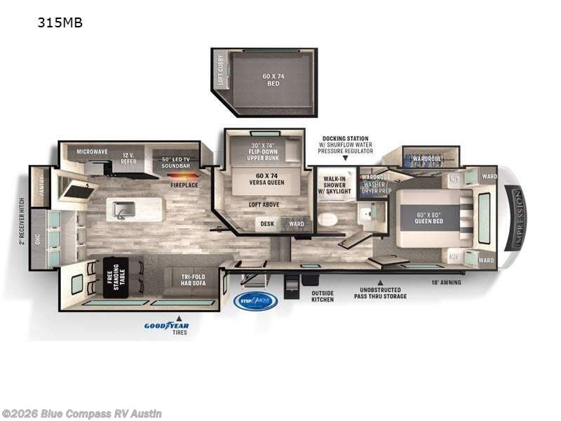 2022 Forest River Impression 315MB - Used Fifth Wheel For Sale by Blue Compass RV Austin in Buda, Texas features Slideout