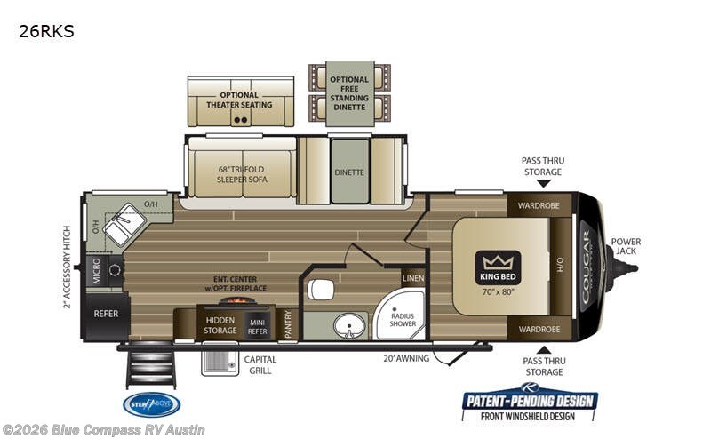 2020 Keystone Cougar Half-Ton 26RKS - Used Travel Trailer For Sale by Blue Compass RV Austin in Buda, Texas features Slideout