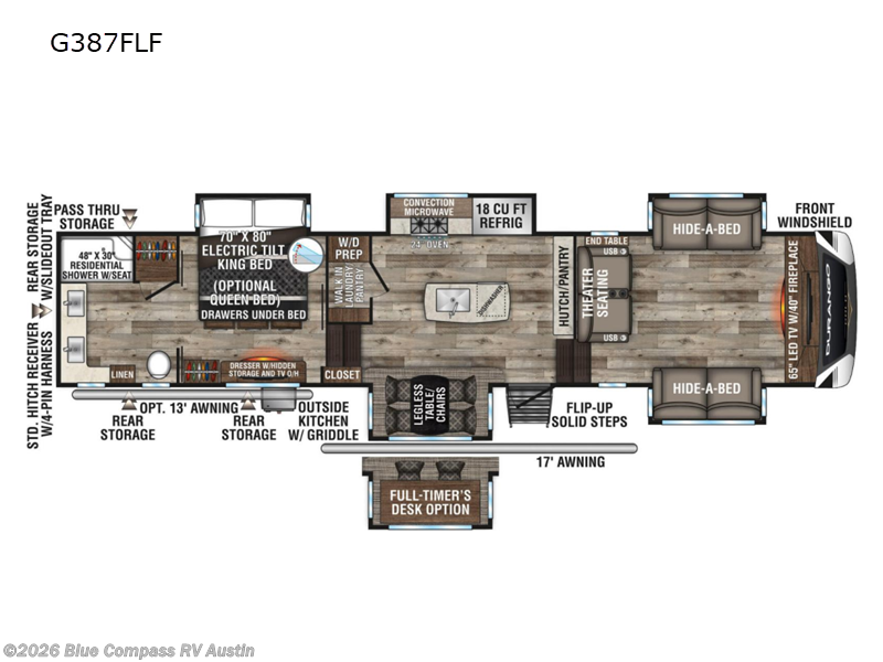 2021 K-Z Durango Gold G387FLF - Used Fifth Wheel For Sale by Blue Compass RV Austin in Buda, Texas features Slideout
