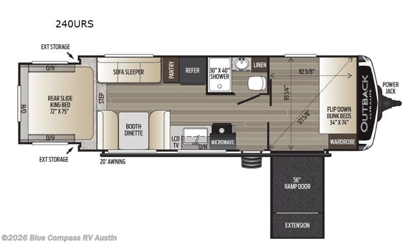 2020 Keystone Outback Ultra Lite 240URS - Used Toy Hauler For Sale by Blue Compass RV Austin in Buda, Texas features Slideout