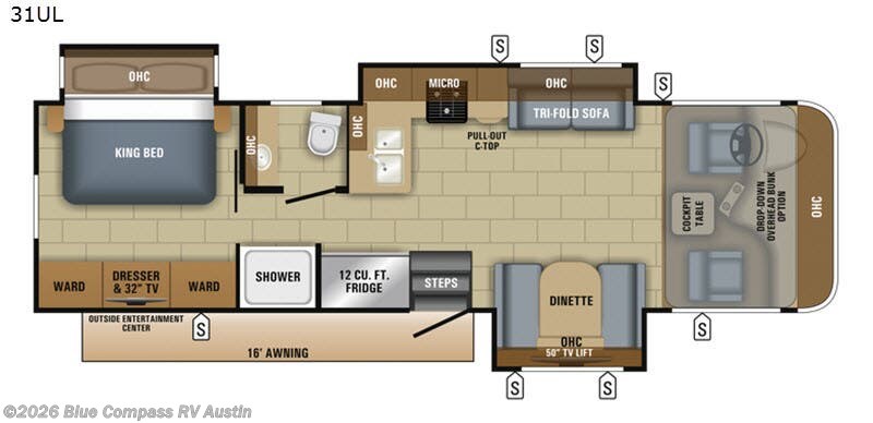 2018 Jayco Precept 31UL - Used Class A For Sale by Blue Compass RV Austin in Buda, Texas features Slideout