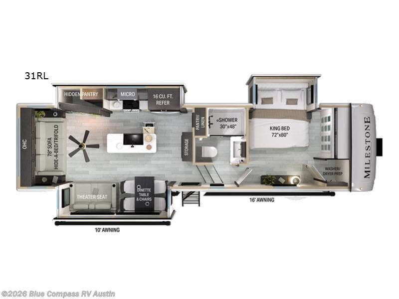 2027 Heartland Milestone 31RL - New Fifth Wheel For Sale by Blue Compass RV Austin in Buda, Texas features Slideout