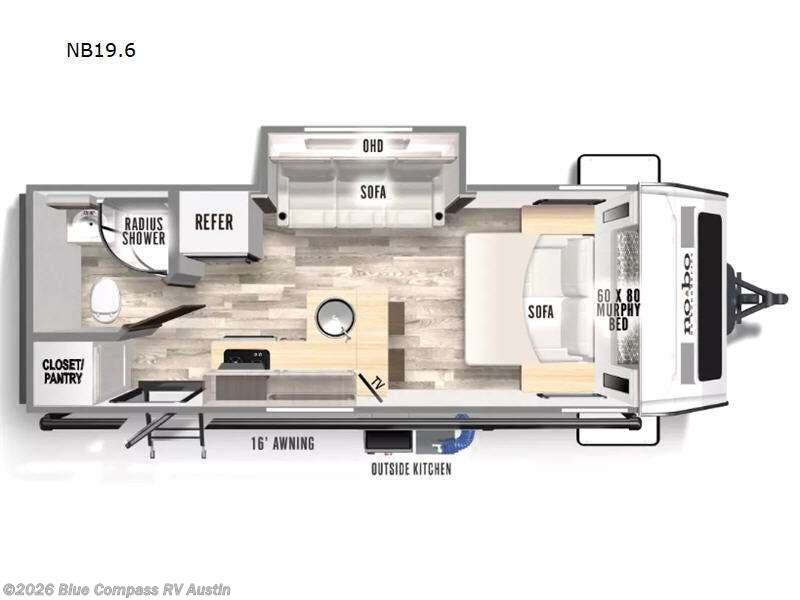 2023 Forest River No Boundaries 19.6 - Used Travel Trailer For Sale by Blue Compass RV Austin in Buda, Texas features Slideout