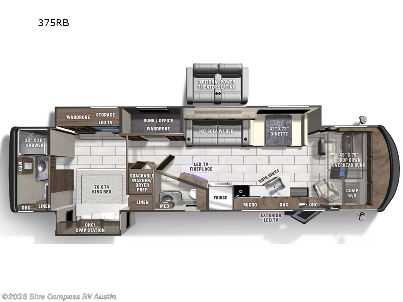 2024 Coachmen Encore 375RB - Used Class A For Sale by Blue Compass RV Austin in Buda, Texas features Slideout