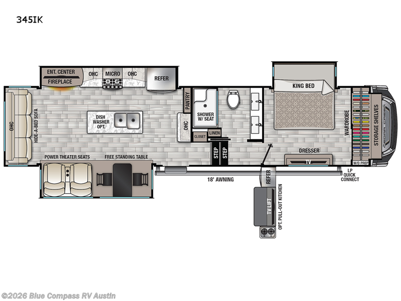 2022 Forest River Cedar Creek 345IK - Used Fifth Wheel For Sale by Blue Compass RV Austin in Buda, Texas features Slideout