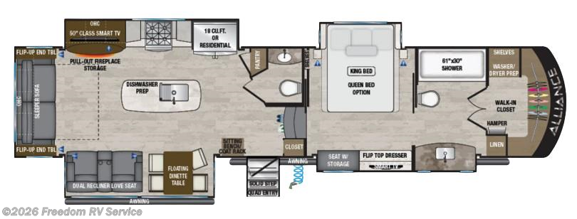 Floorplan of 2021 Alliance RV Paradigm 370FB