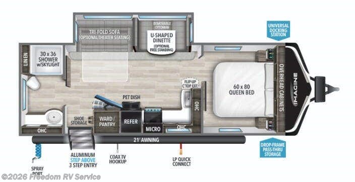 Floorplan of 2023 Grand Design Imagine 260ORB