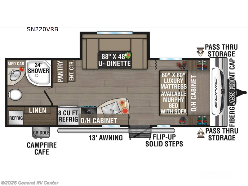 2025 Venture RV Sonic 220VRB - New Travel Trailer For Sale by General RV Center in Mesa, Arizona