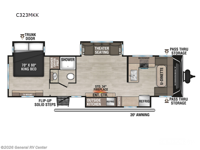 2025 K-Z Connect 323MKK - New Travel Trailer For Sale by General RV Center in Mesa, Arizona