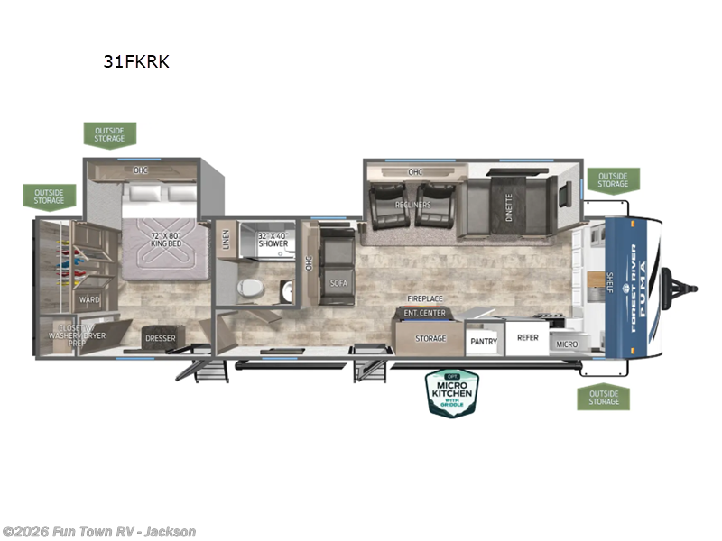 2026 Forest River Puma 31FKRK - New Travel Trailer For Sale by Fun Town RV - Jackson in Jackson, Michigan features Slideout