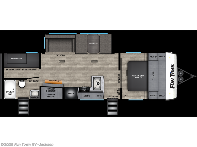 2026 CrossRoads Fun Time 27BH - New Travel Trailer For Sale by Fun Town RV - Jackson in Jackson, Michigan