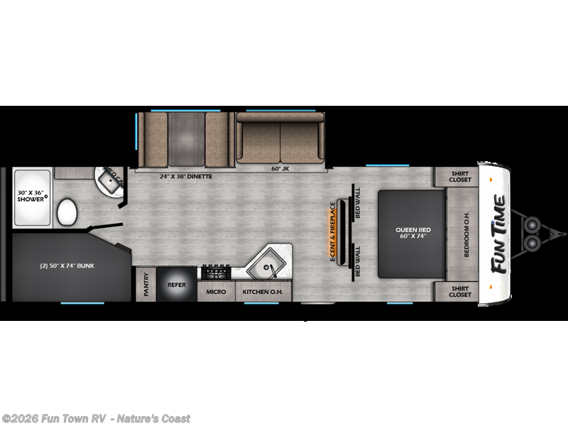 2026 CrossRoads Fun Time 265BH - New Travel Trailer For Sale by Fun Town RV  - Nature's Coast in Crystal River, Florida