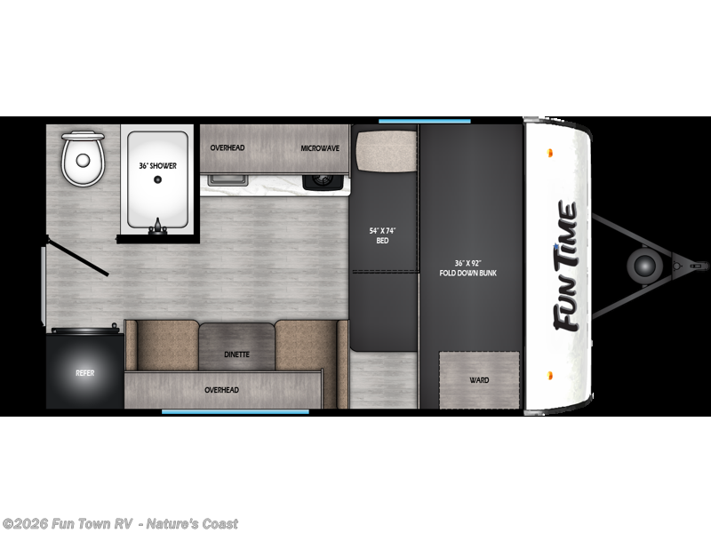 2026 CrossRoads Fun Time 125QB - New Travel Trailer For Sale by Fun Town RV  - Nature's Coast in Crystal River, Florida