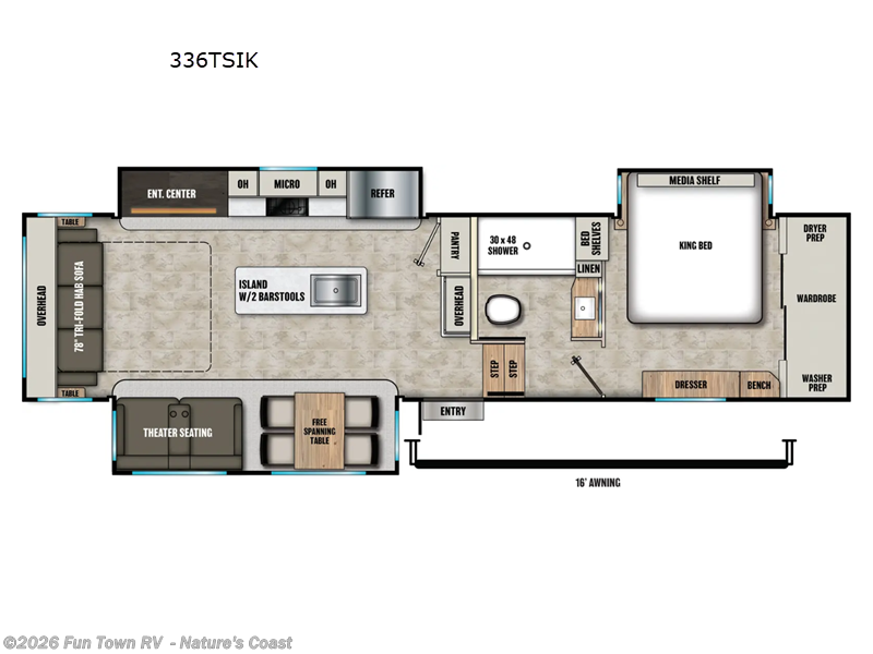 2026 Coachmen Chaparral 336TSIK - New Fifth Wheel For Sale by Fun Town RV  - Nature's Coast in Crystal River, Florida features Slideout