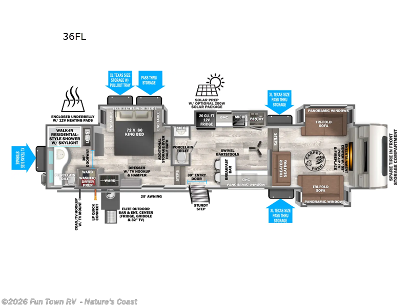 2026 Forest River Salem Hemisphere Elite 36FL - New Fifth Wheel For Sale by Fun Town RV  - Nature's Coast in Crystal River, Florida features Slideout