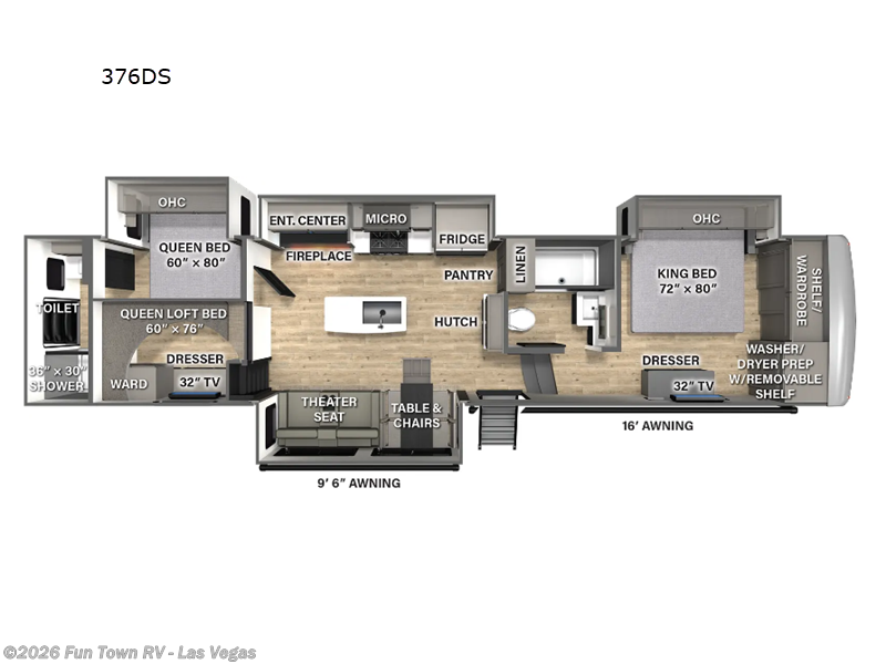 2025 Palomino Columbus 376DS - New Fifth Wheel For Sale by Fun Town RV - Las Vegas in Las Vegas, Nevada features Slideout