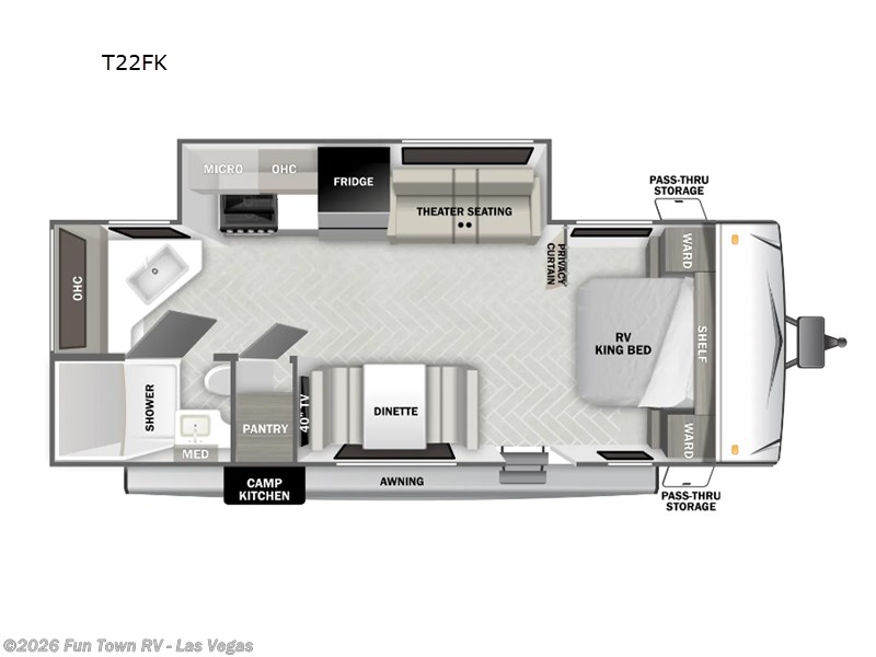 2025 Forest River Wildwood T22FK - New Travel Trailer For Sale by Fun Town RV - Las Vegas in Las Vegas, Nevada features Slideout
