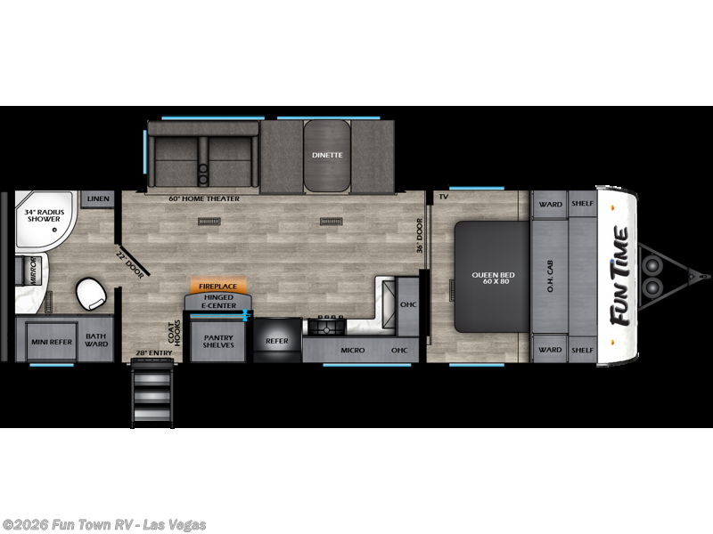 2026 CrossRoads Fun Time 26RB - New Travel Trailer For Sale by Fun Town RV - Las Vegas in Las Vegas, Nevada