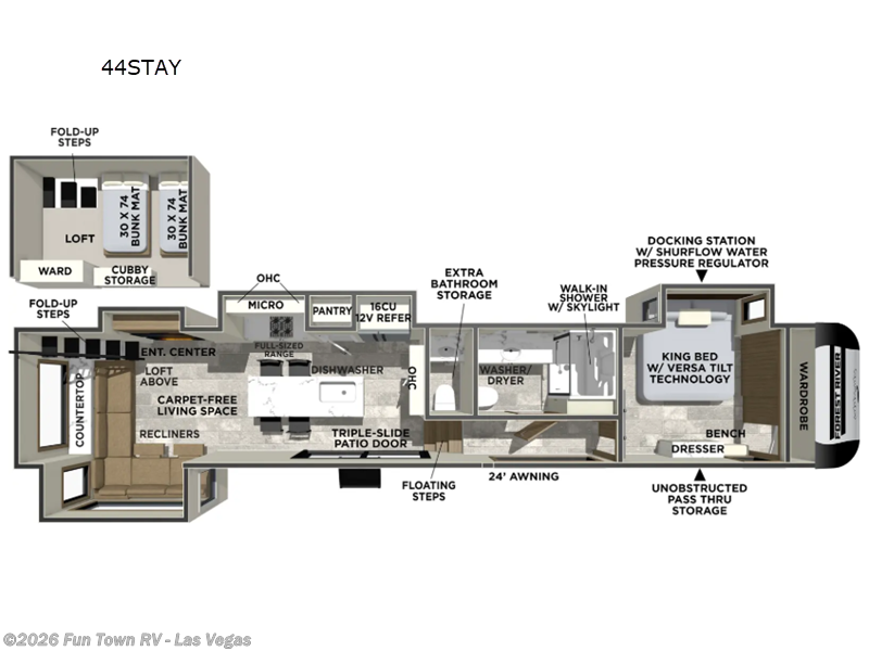 2026 Forest River Impression 44STAY - New Fifth Wheel For Sale by Fun Town RV - Las Vegas in Las Vegas, Nevada features Slideout