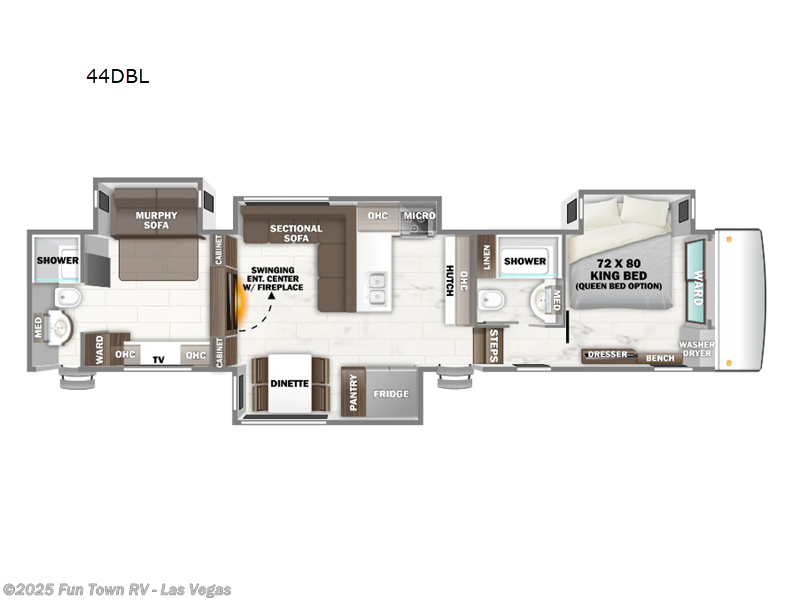 2025 Forest River Riverstone Legacy 44DBL - New Fifth Wheel For Sale by Fun Town RV - Las Vegas in Las Vegas, Nevada features Slideout