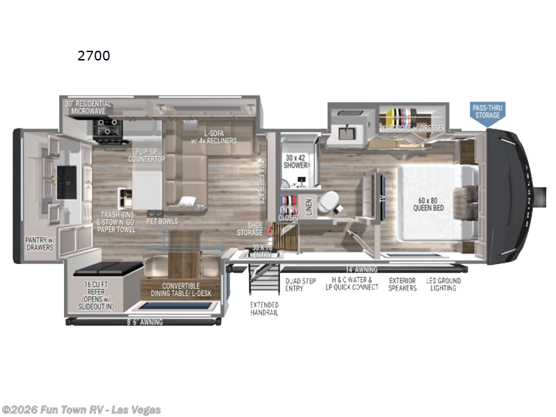 2026 Brinkley RV Model Z 2700 - New Fifth Wheel For Sale by Fun Town RV - Las Vegas in Las Vegas, Nevada features Slideout
