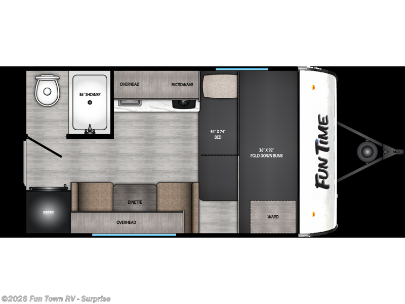 2026 CrossRoads Fun Time 125QB - New Travel Trailer For Sale by Fun Town RV - Surprise in Surprise, Arizona