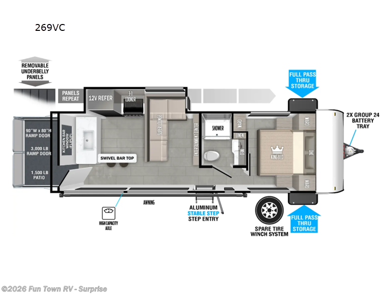 2025 Forest River Salem FSX 260RT - New Toy Hauler For Sale by Fun Town RV - Surprise in Surprise, Arizona features Slideout