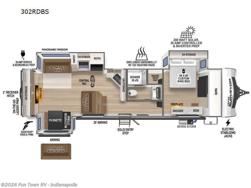 2024 Forest River Grand Surveyor 302RDBS - New Travel Trailer For Sale by Fun Town RV - Indianapolis in EDINBURGH, Indiana features Slideout